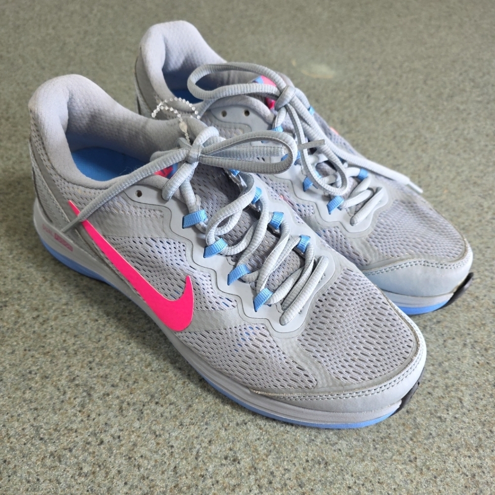 Nike Dual Fusion Run 3 Womens 653594-002 Grey Blue Pink Training Sneakers SZ 8.5